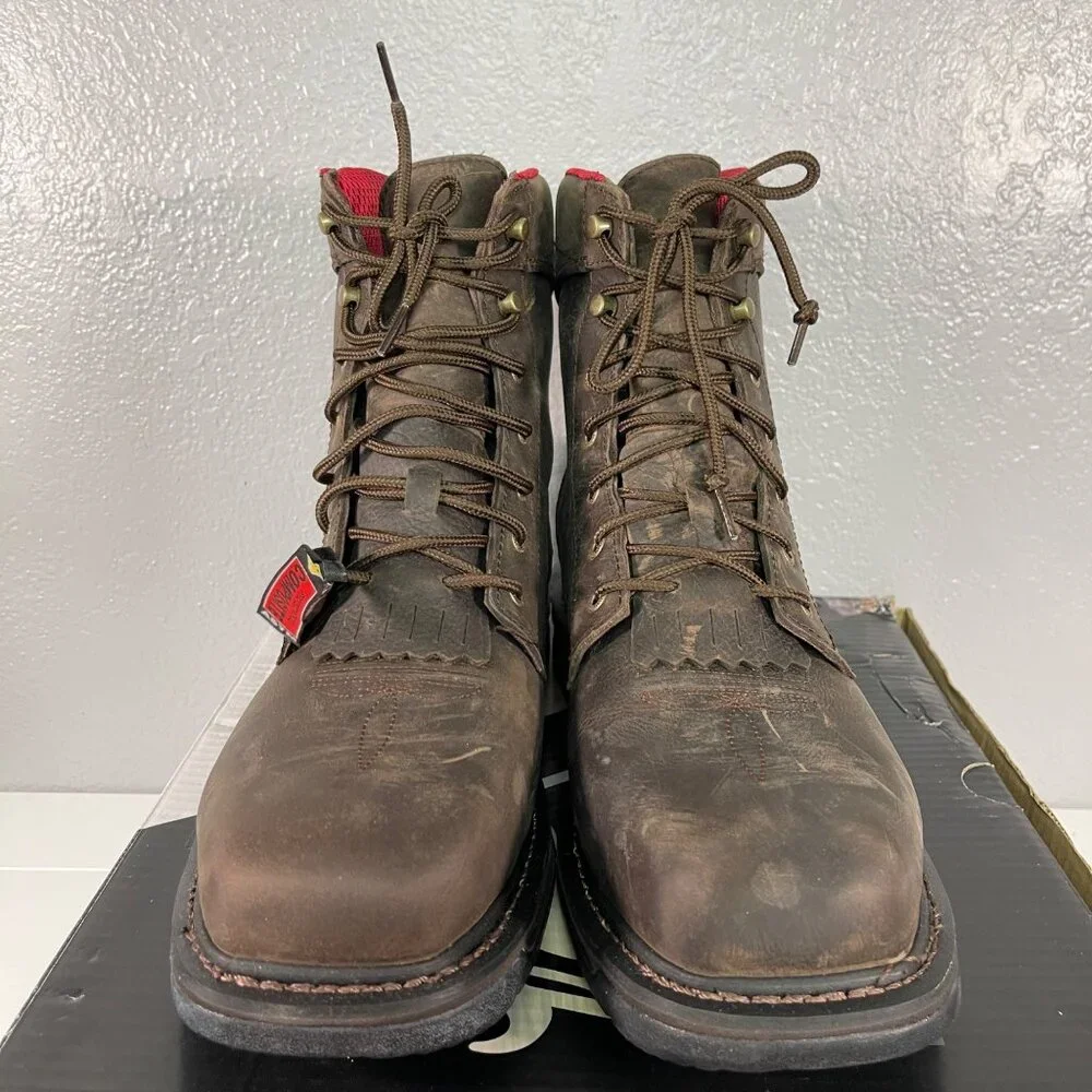 Rocky Iron Skull Size 9.5W Composite Waterproof Lacer Western Boot